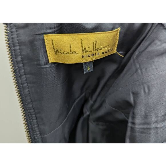 Nicole Miller Dress Size 6 Strapless Brocade Art Deco Metallic Holiday Party - Picture 7 of 8